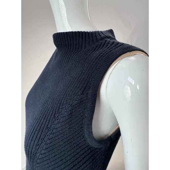 Tommy Hilfiger Navy Blue Sleeveless Ribbed Knit Cotton Top Size SP - Picture 3 of 16